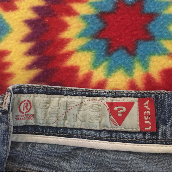 Vintage Guess Floral Embroidered Stretch Flare Denim Jeans  HONG KONG 30/32 - Picture 8 of 12